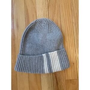 Athleta Hat Beanie Wool Blend Women's Grey One Size Slouchy Stripe
